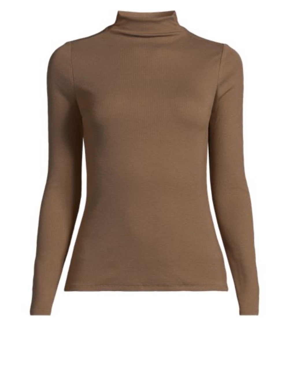 Lands' End Women's Plus Size Drapey Rib Skimming Long Sleeve Mock Neck